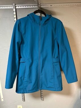Women's Hooded Teal Trench Coat